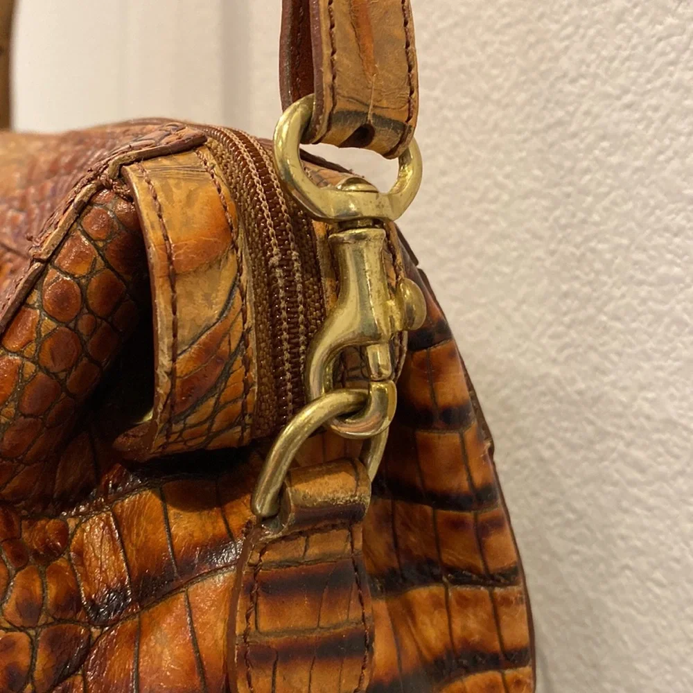 Brahmin satchel crossbody embossed croc handbag